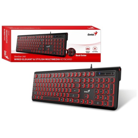 Клавиатура проводная Genius SlimStar 260 (31310013408) Красный
