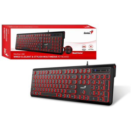 Клавиатура проводная Genius SlimStar 260 (31310013408) Красный