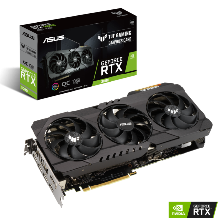 Видеокарта ASUS GeForce RTX 3080 TUF OC GAMING (TUF-RTX3080-O10G-V2-GAMING) 10 Гб черный