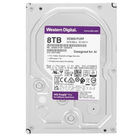 8 ТБ Жесткий диск Western Digital Purple Pro (WD8001PURP) серый