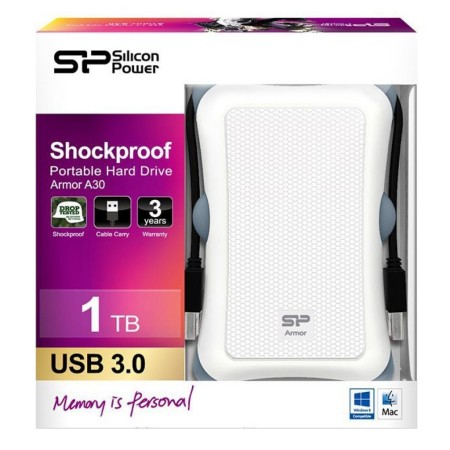 1 ТБ Внешний жесткий диск Silicon Power A30 (SP010TBPHDA30S3W) белый