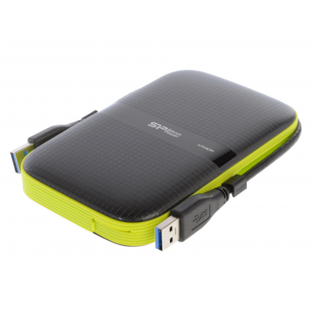 1 ТБ Внешний жесткий диск Silicon Power A60 (SP010TBPHDA60S3K) черный/зеленый