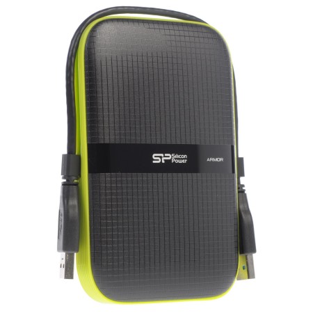 1 ТБ Внешний жесткий диск Silicon Power A60 (SP010TBPHDA60S3K) черный/зеленый
