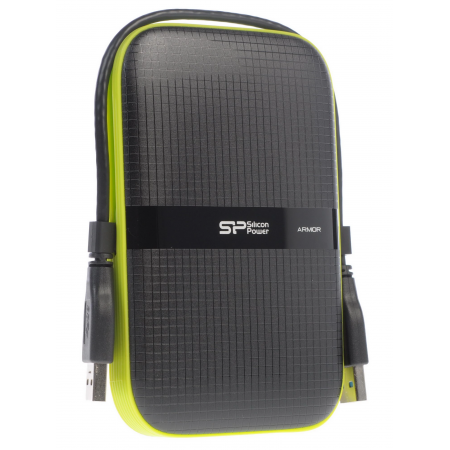 1 ТБ Внешний жесткий диск Silicon Power A60 (SP010TBPHDA60S3K) черный/зеленый