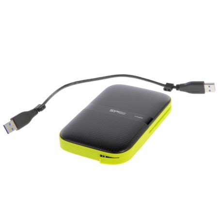 1 ТБ Внешний жесткий диск Silicon Power A60 (SP010TBPHDA60S3K) черный/зеленый