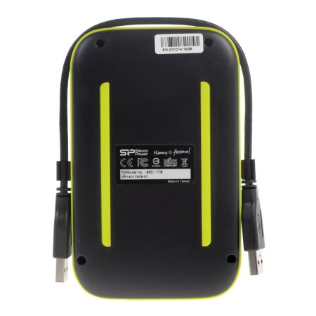 1 ТБ Внешний жесткий диск Silicon Power A60 (SP010TBPHDA60S3K) черный/зеленый