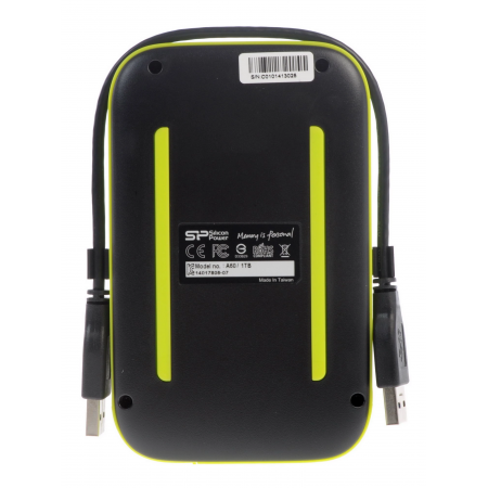 1 ТБ Внешний жесткий диск Silicon Power A60 (SP010TBPHDA60S3K) черный/зеленый