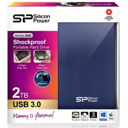 2 ТБ Внешний жесткий диск Silicon Power A80 (SP020TBPHDA80S3B) синий
