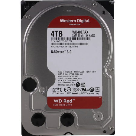 4 ТБ Жесткий диск Western Digital Red IntelliPower (WD40EFAX) красный