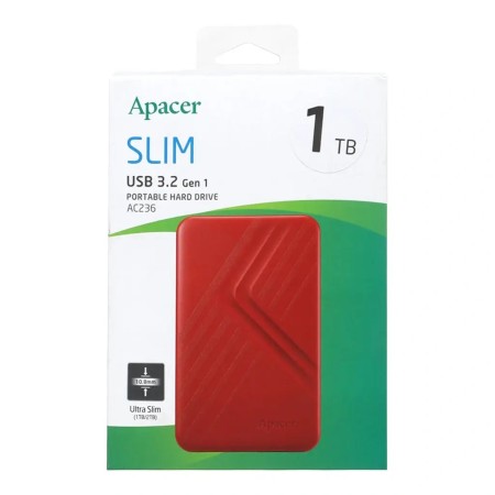 2 ТБ Внешний жесткий диск Apacer AC236 (AP2TBAC236R-1) красный