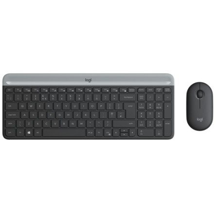 Клавиатура + мышь беспроводная Logitech Slim Wireless Desktop MK470 (920-009206) черный