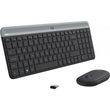 Клавиатура + мышь беспроводная Logitech Slim Wireless Desktop MK470 (920-009206) черный