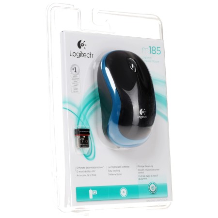 Мышь беспроводная Logitech M185 (910-002239) черно-синий