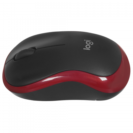 Мышь беспроводная Logitech M185 (910-002240) черно-красный
