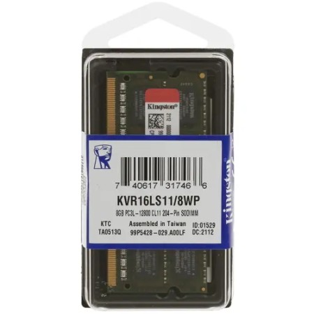 Оперативная память Kingston ValueRAM (KVR16LS11/8WP) 8 ГБ черный