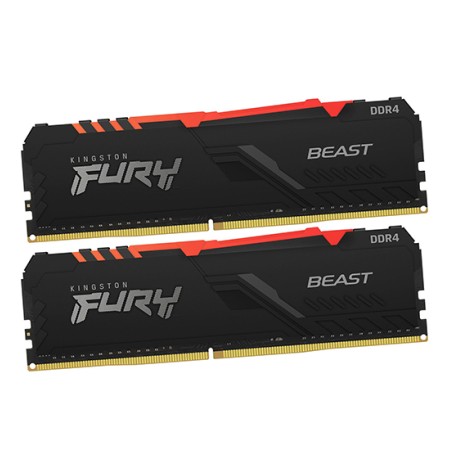 Оперативная память Kingston FURY Beast Black RGB (KF432C16BBAK2/16) 16 ГБ черный