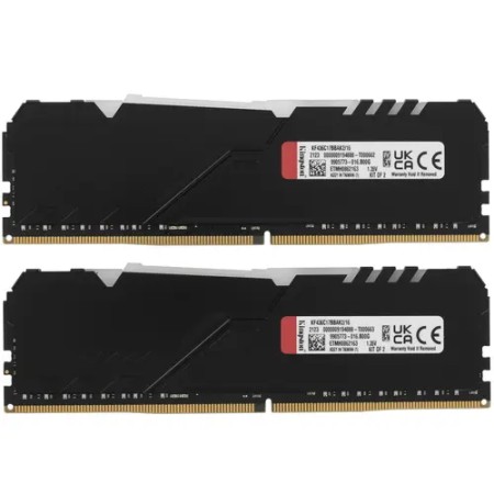 Оперативная память Kingston FURY Beast Black RGB (KF436C17BBAK2/16) 16 ГБ черный