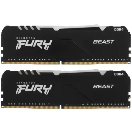 Оперативная память Kingston FURY Beast Black RGB (KF436C17BBAK2/16) 16 ГБ черный