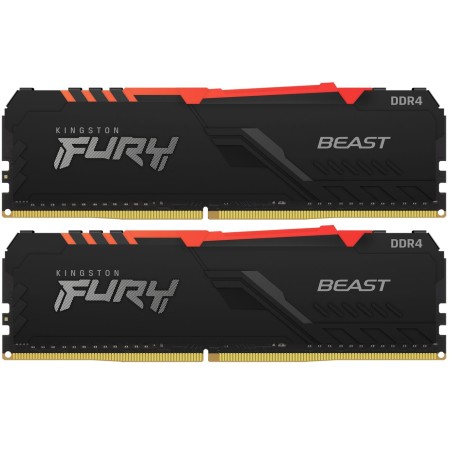 Оперативная память Kingston FURY Beast Black RGB (KF436C17BBAK2/16) 16 ГБ черный