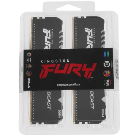 Оперативная память Kingston FURY Beast Black RGB (KF426C16BB1AK2/32) 32 ГБ черный