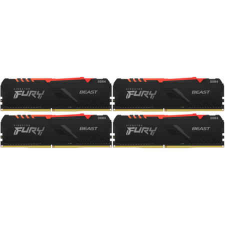 Оперативная память Kingston FURY Beast Black RGB (KF436C17BBAK4/32) 32 ГБ черный