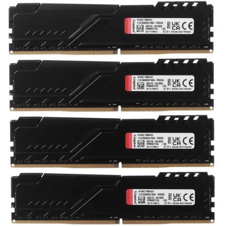 Оперативная память Kingston FURY Beast Black (KF436C17BBK4/32) 32 ГБ черный