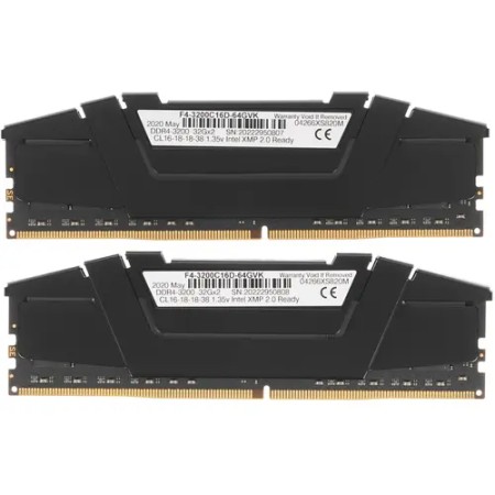 Оперативная память G.Skill RIPJAWS V (F4-3200C16D-64GVK) 64 ГБ черный