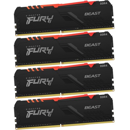 Оперативная память Kingston FURY Beast Black RGB (KF432C16BB1AK4/64) 64 ГБ черный