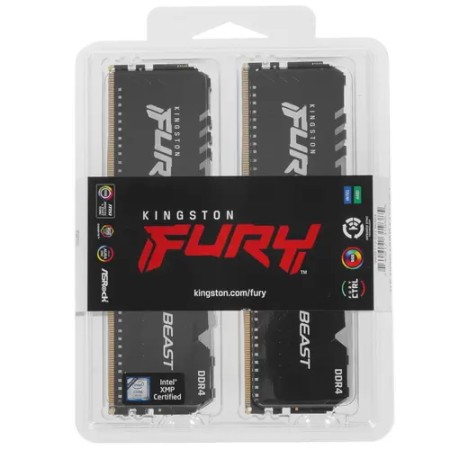 Оперативная память Kingston FURY Beast Black RGB (KF432C16BB1AK4/64) 64 ГБ черный