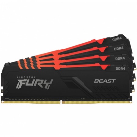 Оперативная память Kingston FURY Beast Black RGB (KF432C16BB1AK4/64) 64 ГБ черный