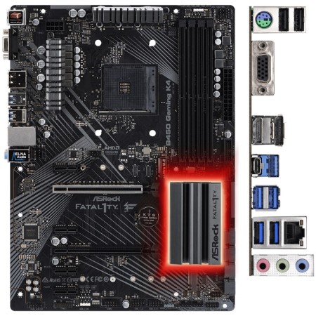 Материнская плата ASRock Fatal1ty B450 Gaming K4 черный