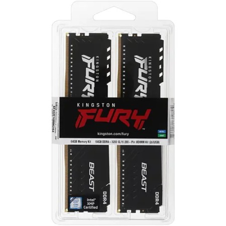 Оперативная память Kingston FURY Beast Black (KF432C16BBK2/64) 64 ГБ черный