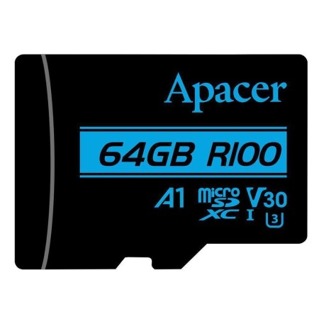 64 ГБ Карта памяти Apacer microSDXC (AP64GMCSX10U7-R) черный + адаптер
