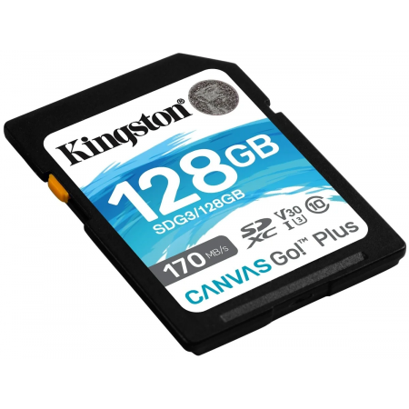 128 ГБ Карта памяти Kingston Canvas Go! Plus Class 10 SDXC (SDG3/128GB) черный