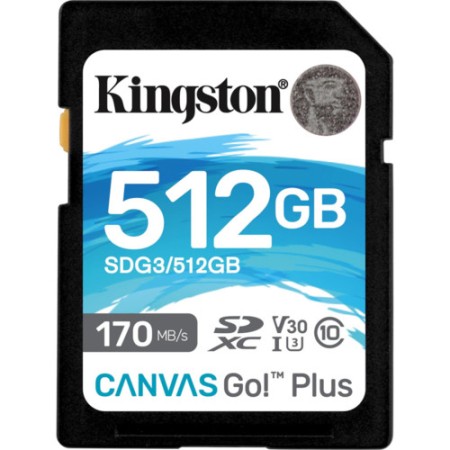 512 ГБ Карта памяти Kingston Canvas Go! Plus SDXC (SDG3/512GB) черный