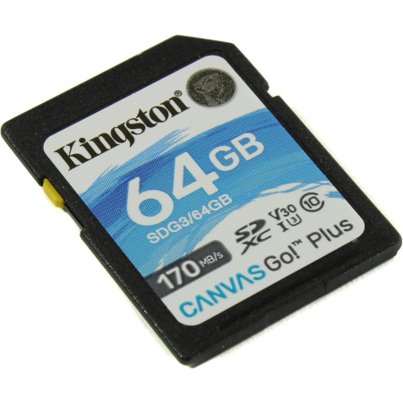 64 ГБ Карта памяти Kingston Canvas Go! Plus SDXC (SDG3/64GB) черный