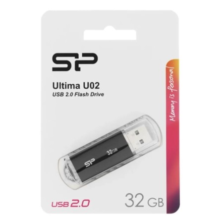 32 ГБ USB Флеш-накопитель Silicon Power Ultima U02 (SP032GBUF2U02V1K) черный