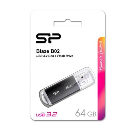 64 ГБ USB Флеш-накопитель Silicon Power Blaze B02 (SP064GBUF3B02V1K) черный