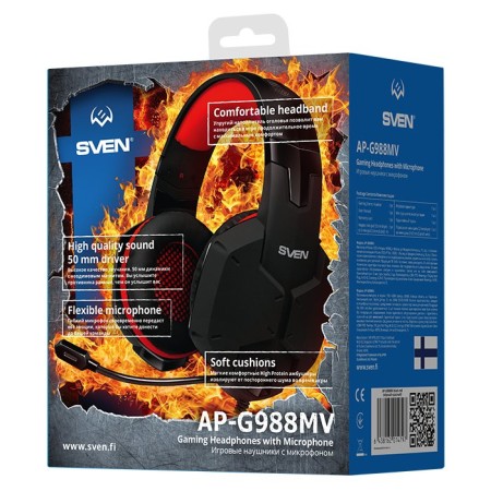 Наушники SVEN AP-G988MV (SV-014797) черный/красный
