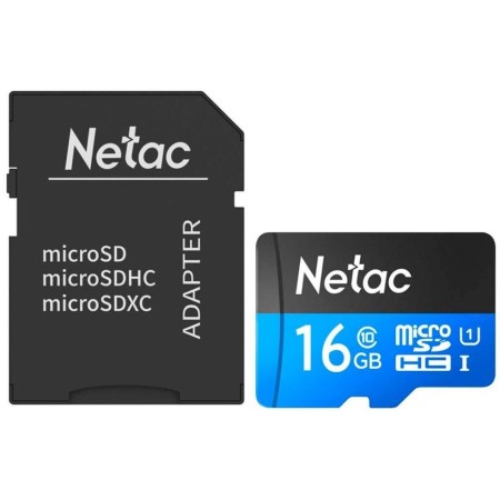 16 ГБ Карта памяти Netac microSDHC (P500STN) + адаптер черный