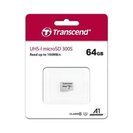 64 ГБ Карта памяти Transcend 300S microSDXC (TS64GUSD300S) белый