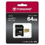 64 ГБ Карта памяти Transcend 500S microSDXC (TS64GUSD500S) + адаптер черный
