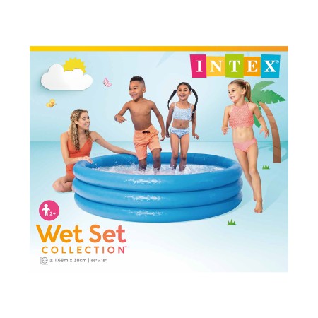 Бассейн надувной INTEX Crystal Blue 58446NP (168x168х38 см) синий
