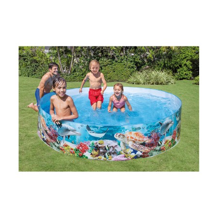 Бассейн с жёсткой стенкой INTEX Deep Blue Sea 58472NP (244x244х46 см) синий