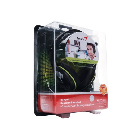 Наушники Genius HS-400A (31710169100) черный/зеленый