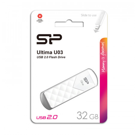 32 ГБ USB Флеш-накопитель Silicon Power Ultima U03 (SP032GBUF2U03V1W) белый