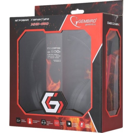 Наушники Gembird MHS-G30 черно-красный