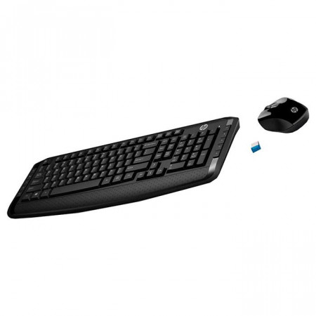 Клавиатура + мышь беспроводная HP 300 (3ML04AA) черный