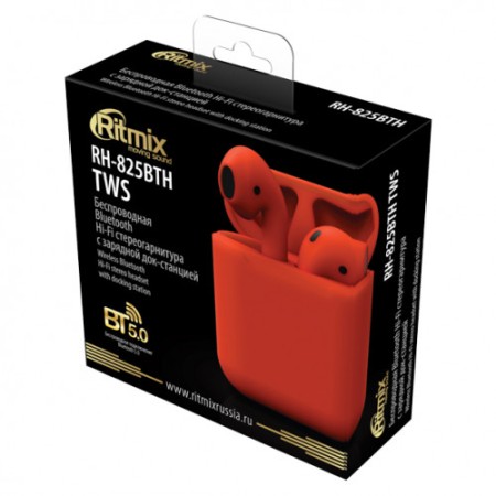 Наушники Ritmix TWS RH-825BTH красный