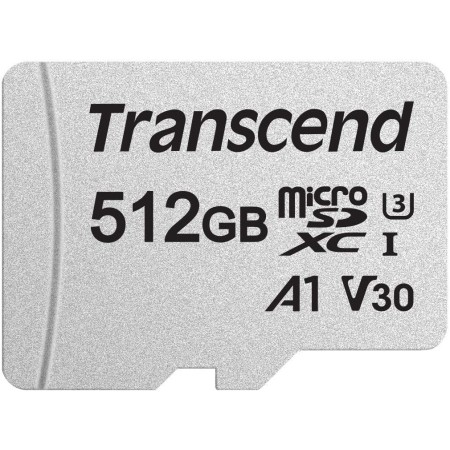 512 ГБ Карта памяти Transcend 300S microSDХС (TS512GUSD300S-A) белый + адаптер